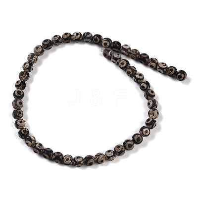 Tibetan Style dZi Beads G-K166-02-8mm-L3-01-1