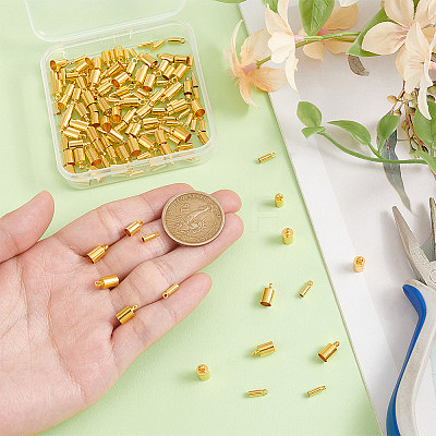 150Pcs 3 Style Brass Cord Ends KK-UN0003-75-1