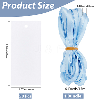 50Pcs Blank Rectangle White Paper Gift Tags CDIS-CN0001-03C-1
