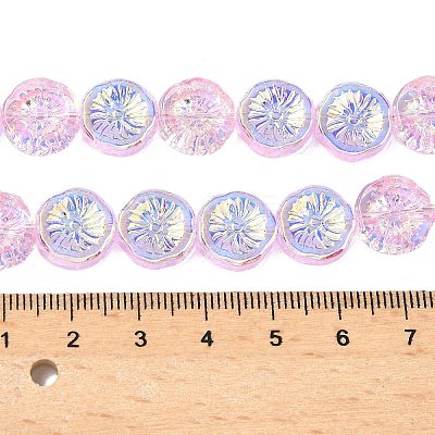 Half Electroplate Baking Paint Glass Beads Strands EGLA-K061-11A-AB05-1