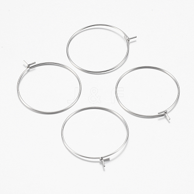 316 Surgical Stainless Steel Hoop Earrings Findings STAS-I097-050C-1