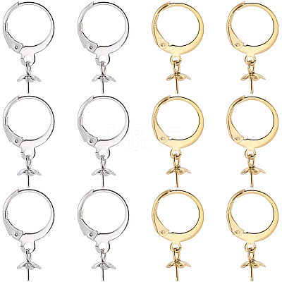 60Pcs 2 Colors 304 Stainless Steel Leverback Earring Findings STAS-SC0006-48-1