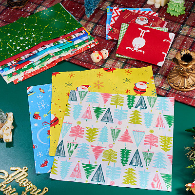 15Pcs 2 Bags 2 Styles Christmas Cotton Fabric DIY-TA0014-62-1