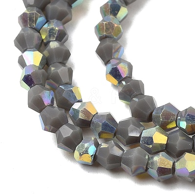AB Color Plated Opaque Glass Beads Strands GLAA-G127-02B-1