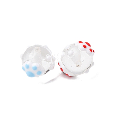 Transparent Resin Enamel Beads RESI-G119-07-1