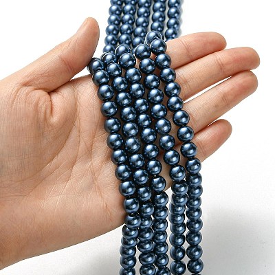 Eco-Friendly Grade A Glass Pearl Beads HY-J002-8mm-HX061-1