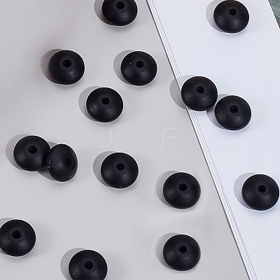 180Pcs Rondelle Silicone Focal Beads SIL-SP0001-20B-1
