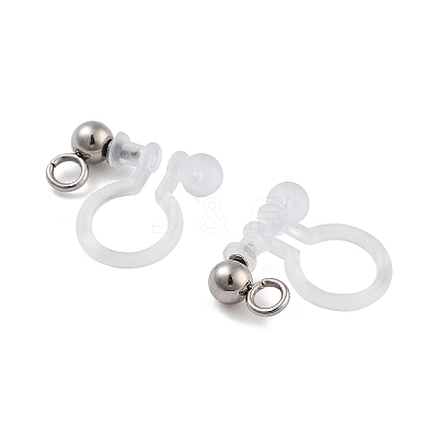 Non-Tarnish 202 Stainless Steel Clip-on Earrings Findings STAS-B072-17P-1