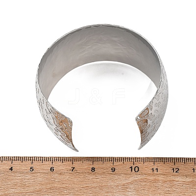 Hammered Brass Cuff Bangles for Women BJEW-A163-04A-P-1