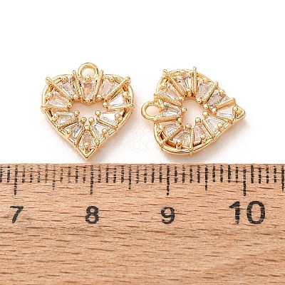 Valentine's Day Brass Micro Pave Clear Cubic Zirconia Charms KK-A304-24H-G-1