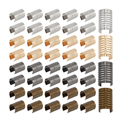 200Pcs 4 Colors Iron Folding Crimp Ends IFIN-PH0002-42-1