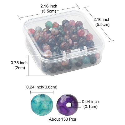 130Pcs Dyed Natural Multi-Color Agate Beads Strands G-YW0001-29A-1