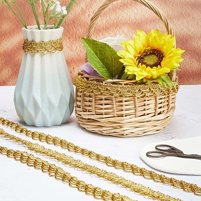 Wavy Metallic Polyester Ribbon OCOR-WH0077-56B-1