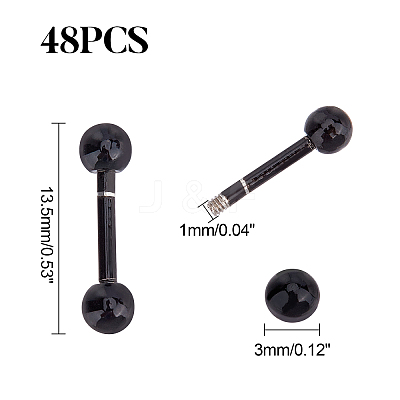 304 Stainless Steel Ball Stud Earrings EJEW-UN0001-49-1