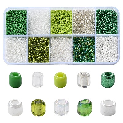 100G 10 Colors Glass Seed Beads SEED-YW0002-89F-1