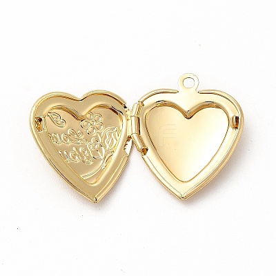 Brass Locket Pendants ZIRC-M120-01G-1