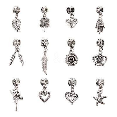Tibetan Style Alloy European Dangle Charms PALLOY-PH0013-35AS-1