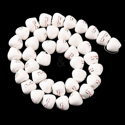 Handmade Kitten Bright Glazed Porcelain Ceramic Beads Strands PORC-L017-A09-1