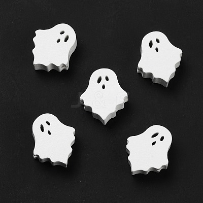 Halloween Spray Painted Wood Beads WOOD-C002-01-1