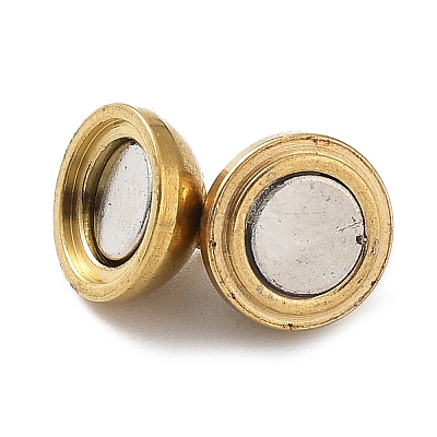 Ion Plating(IP) 304 Stainless Steel Magnetic Clasps with Loops STAS-G173-05G-8MM-1