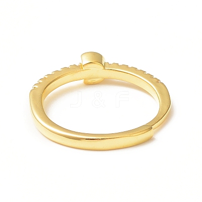 Clear Cubic Zirconia Initial Letter Adjustable Ring RJEW-C052-01G-G-1