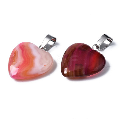Natural Banded Agate/Striped Agate Pendants X-G-T122-24A-1