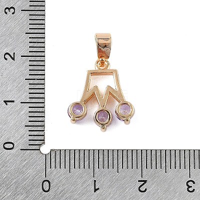 Brass Micro Pave Cubic Zirconia Pendants KK-E795-06KCG-01-1