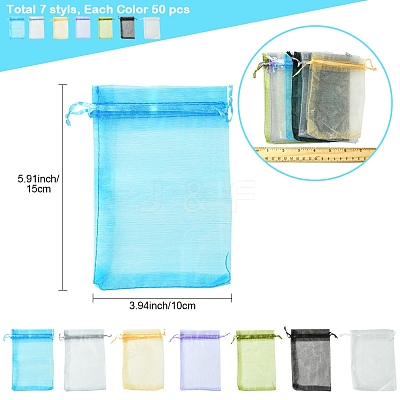 50Pcs Organza Bags Jewellery Storage Pouches Wedding Favour Party Mesh Drawstring Gift OP-FS0001-05A-1