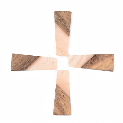 Opaque Resin & Walnut Wood Pendants RESI-S389-040A-C02-1