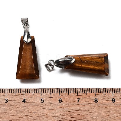Natural Tiger Eye Faceted Pendants G-F774-02E-1