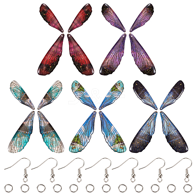 DIY Wing Dangle Earring Making Kit DIY-TA0005-44-1
