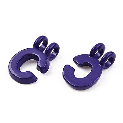 Rack Plating Spray Painted Alloy 2-Loop Link Pendants PALLOY-N176-01C-1