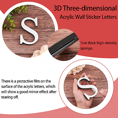 Acrylic Mirror Wall Stickers Decal DIY-CN0001-13A-S-1