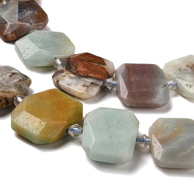Natural Flower Amazonite Beads Strands G-H078-B23-01-1
