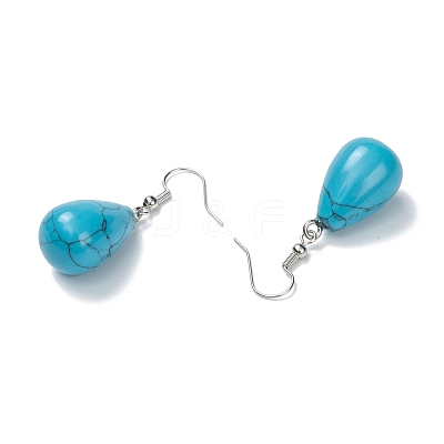 Synthetic Turquoise Dangle Earrings X-EJEW-P143-C17-1