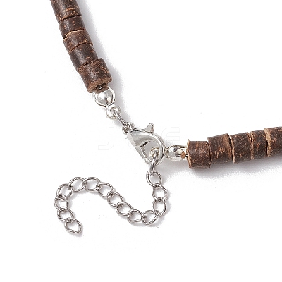 Natural Coconut Heishi Beaded Necklaces NJEW-JN05308-01-1