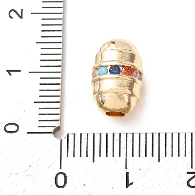 Brass Micro Pave Colorful Cubic Zirconia Beads CU-CBADFF4-03G-1
