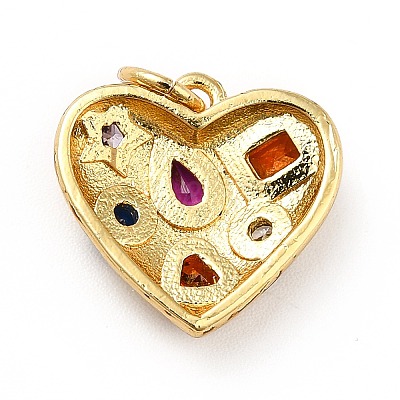 Brass Micro Pave Cubic Zirconia Pendants X-KK-H433-15G-1