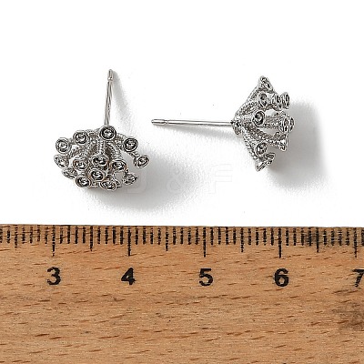 Brass Cubic Zirconia Stud Earring Settings CU-CBA53F6-02P-1