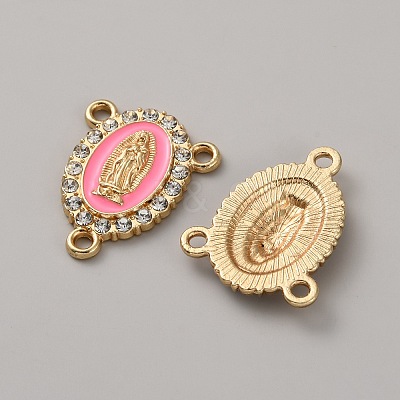 Zinc Alloy Enamel Religion Oval with Virgin Mary Chandelier Component Links FIND-WH0366-384G-05-1