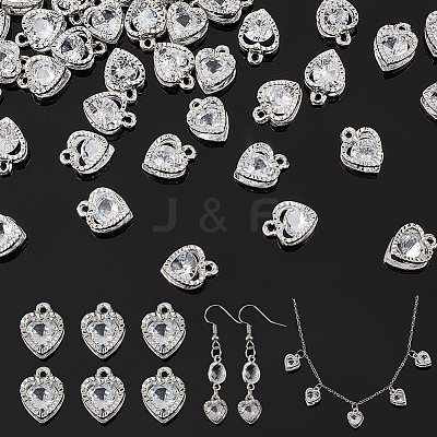 100pcs Clear Cubic Zirconia Alloy Charms ZIRC-PH0001-10-1