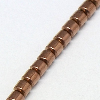 Electroplate Non-magnetic Synthetic Hematite Beads Strands G-J163-3x3mm-01-1