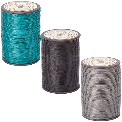 3 Roll 3 Colors Flat Waxed Polyester Thread String YC-CL0001-01C-1