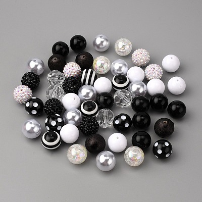 Opaque Acrylic Beads Set MACR-WH0007-68C-1