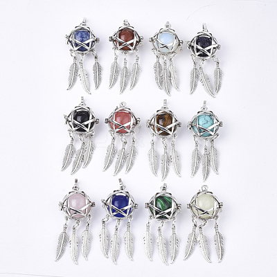 Alloy Cage Big Pendants G-S246-14-1