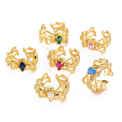Lizard Golden Cuff Rings for Women RJEW-Q165-018-NR-1
