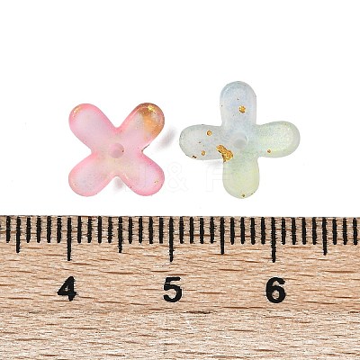 Metal Enlaced Acrylic Bead Caps X-OACR-G044-01A-1