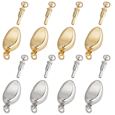 12Pcs 2 Colors Brass Box Clasps KK-BBC0017-39-1