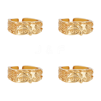 4Pcs Brass Cuff Open Rings for Men RJEW-UN0003-11G-1