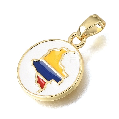 Brass Enamel Pendants KK-C263-30D-G-1